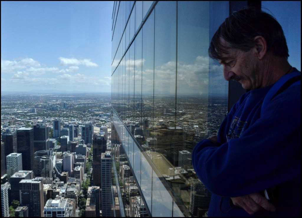 David, apparently standing 0utside the 88th Floor!