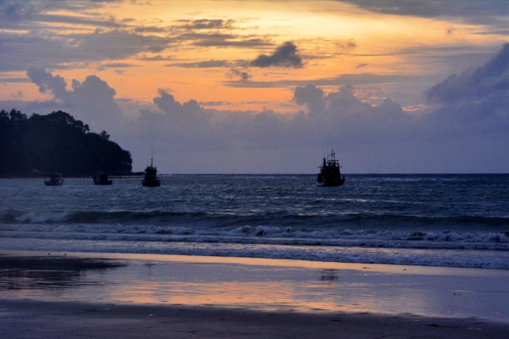 Beautiful sunset at Bang Tao beach