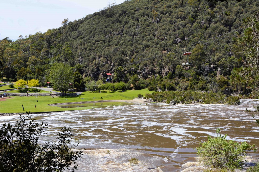 'The Basin' Cataract Gorge, Launceston, Tasmania in Flood