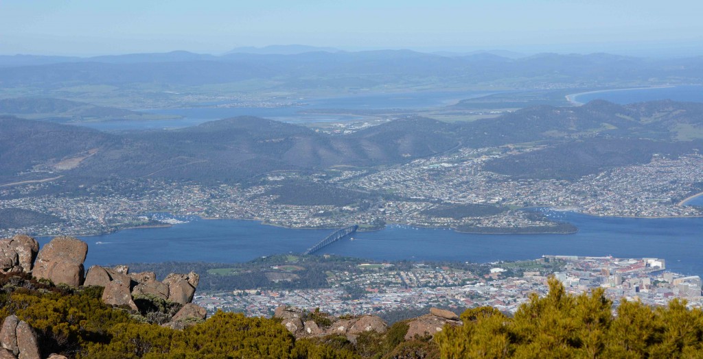 Hobart & Tasman Bridge from Mt Wellington