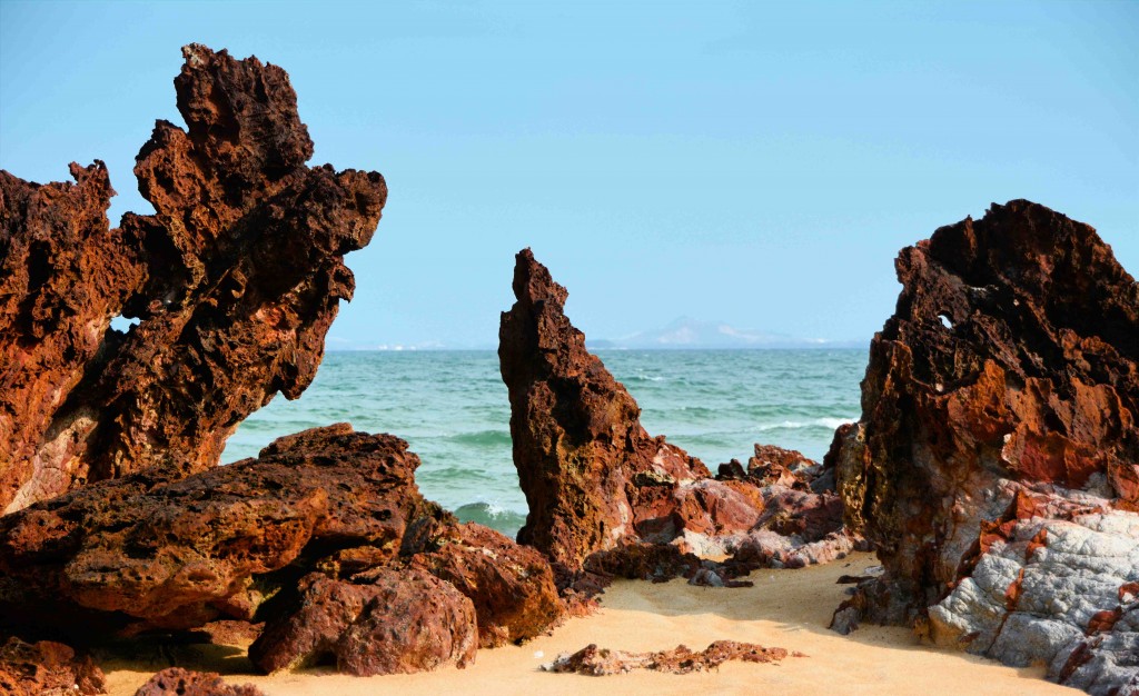 Interesting Orange Rocks by the South China Sea