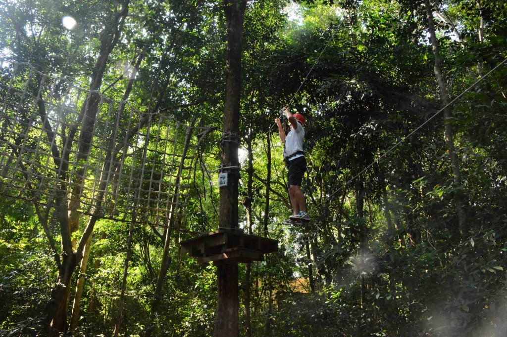 David Racing Along the High Ropes